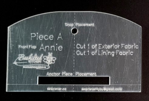 Piece A Front Flap "Annie" Fabric Template