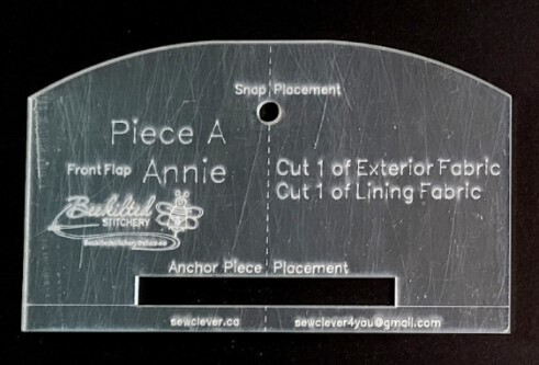 Piece A Front Flap &quot;Annie&quot; Fabric Template
