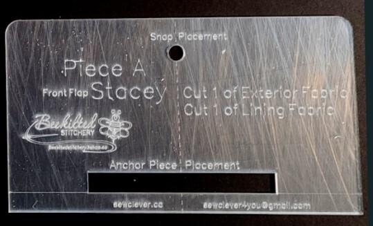 Piece A Front Flap &quot;Stacey&quot; Fabric Template