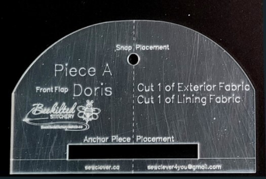 Piece A Front Flap &quot;Doris&quot; Fabric Template