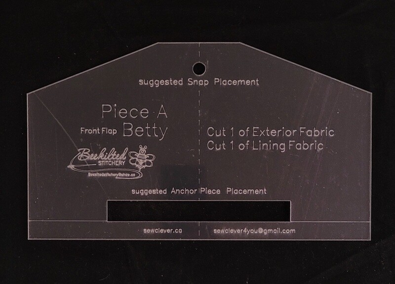 Piece A Front Flap &quot;Betty&quot; Fabric Template 125%