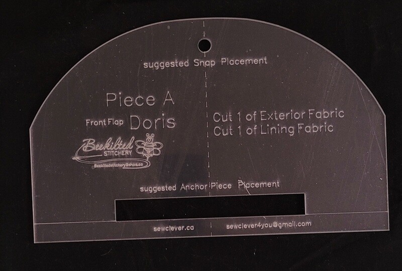 Piece A Front Flap &quot;Doris&quot; Fabric Template 125%