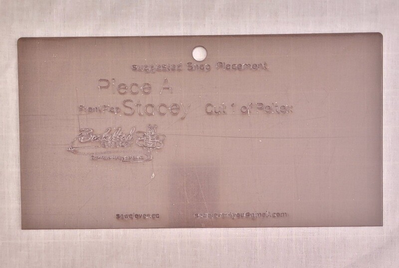 Piece A Front Flap &quot;Stacie&quot; Interfacing Template 125%