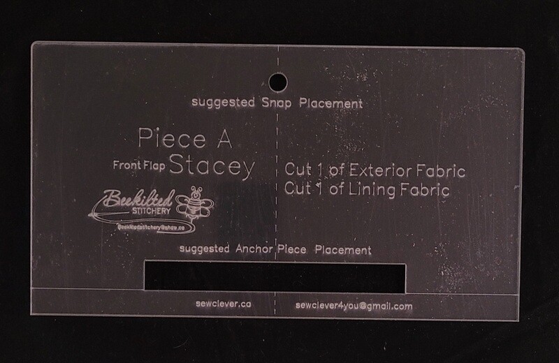 Piece A Front Flap &quot;Stacey&quot; Fabric Template 125%