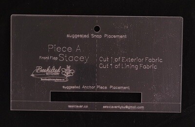 Piece A Front Flap "Stacey" Fabric Template 125%