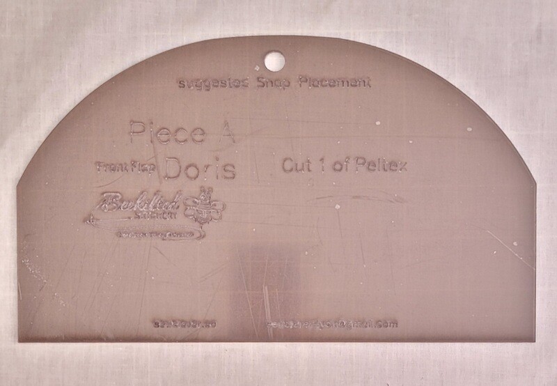 Piece A Front Flap &quot;Doris&quot; Interfacing Template 125%