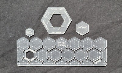 Double Row Hexi Template - (1" hexi with 3/8" seam allowance)