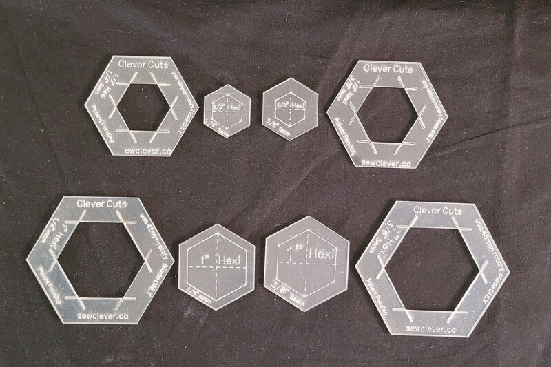 Single Hexi Template - (1/2&quot; hexi with 1/4&quot; seam allowance)