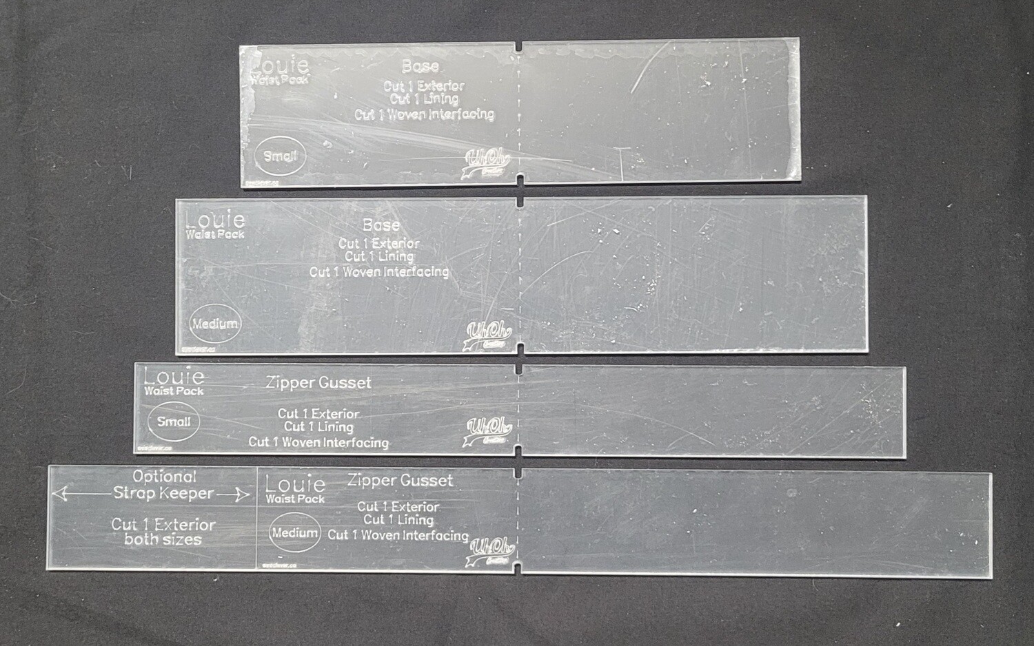 Louie Waist Pack "Base" and "Zipper Gusset" Pieces