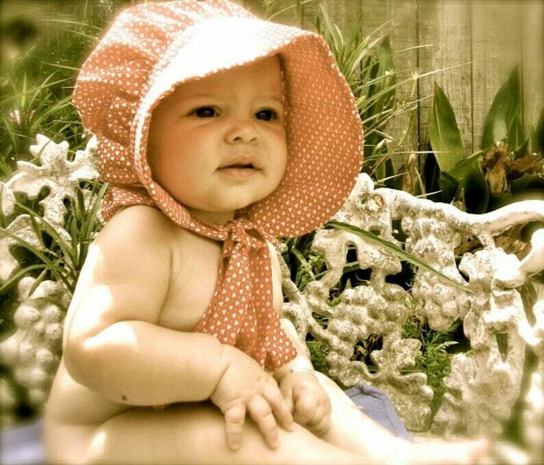 Baby Prairie Bonnet sizes 1 to 3 years pdf  sewing pattern and tutorial Instant download e-file easy for beginners