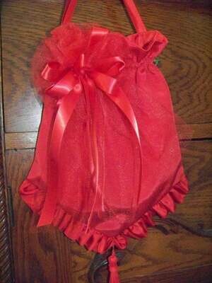 Dickens Christmas Civil War Hat or Purse custom made to match your outfit teardrop hat with ruffle an Satin Ribbons for reenacting, Caroling or any event. Made in the USA