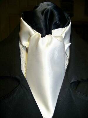 Ascot or Cravat White Satin fabric 4" x 50" Men's Historical Bow Tie or Wedding, cravat tie