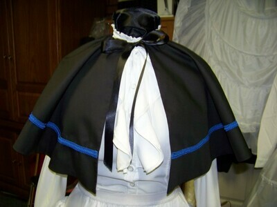 Dickens Colonial cape,Civil War cape,Victorian,costume Cape only one size fit all  Black cotton blend cape Handmade in the USA