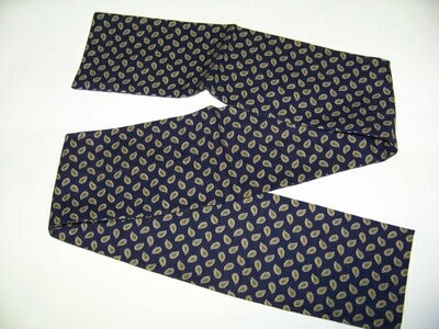 Men's Ascot necktie with 10" pocket square Navy, Green and Gold print cotton fabric 4" x 42" Men's Historical Bow Tie or Wedding Tie