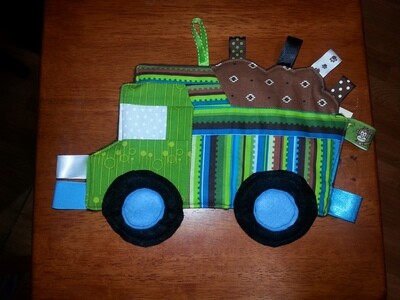 Quilt pattern, Dump Truck Patchwork Crinkle Taggie Toy pdf Pattern and Tutorial with a Immediate download e-file