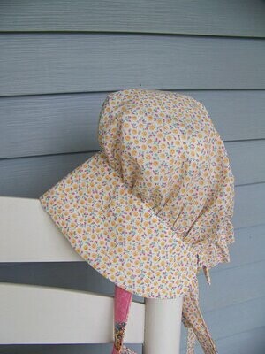 Baby Prairie Bonnet sizes 7 to 11 years pdf pattern and tutorial with e-file Instant Download