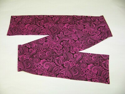 Ascot or Cravat Hot Pink and black Floral Paisley print fabric 4" x 44" Men's Historical Wedding, cravat tie