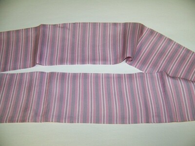 Ascot or Cravat pink and gray cotton stripe fabric 4" x 45" Men's Historical Wedding, cravat tie SALE