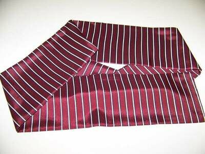 Ascot or Cravat Burgundy, Black and White Stripe fabric 4" x 43" Men's Historical Bow Tie or Wedding, cravat tie