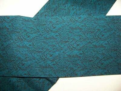Ascot tie or Cravat Black and Teal Paisley print fabric 4" x 51" Men's Historical Wedding tie, cravat tie