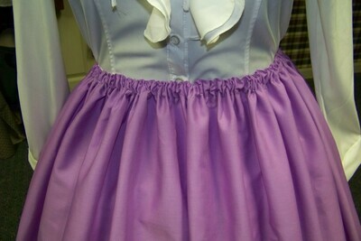 Ladies Lavender Dickens Dress,Civil War costume Long drawstring SKIRT,Cape,Sash Solid cotton