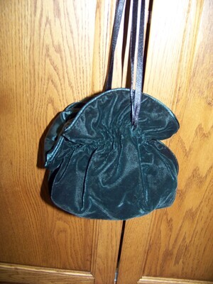 Hunter Green velvet with satin lining Jewelry bag SALE with Free Shipping