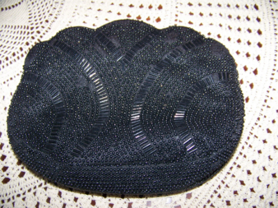 Vintage Beaded Black Purse small clutch SALE with Free Shipping