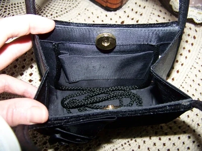Vintage Black Velvet Purse small clutch SALE with Free Shipping