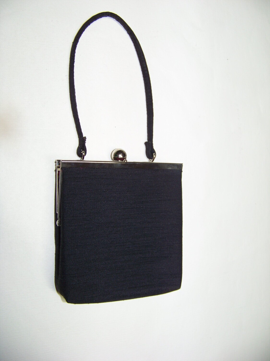 Vintage Liz Claiborne Black purse great small purse with Silver ball clasp opening on SALE with Free Shipping