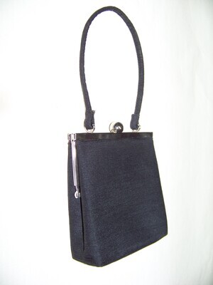 Vintage Liz Claiborne Black purse great small purse with Silver ball clasp opening on SALE with Free Shipping