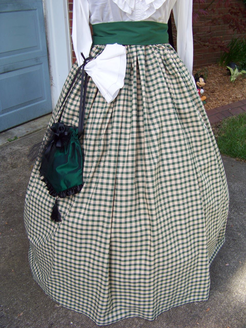 Custom order for Laura Dickens Christmas 3 Purses custom made to match your outfit ruffle and Satin Ribbons for Caroling or any event. Made in the USA