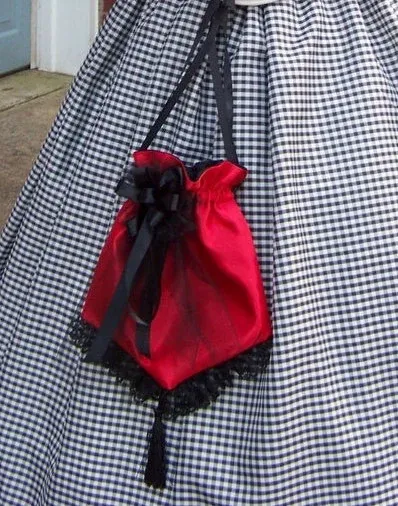 Custom order for Laura Dickens Christmas 3 Purses custom made to match your outfit ruffle and Satin Ribbons for Caroling or any event. Made in the USA