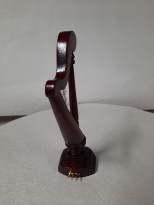 Vintage 1980s NOS wooden Parlor furniture includes Red Mahogany colored stain Music Harp