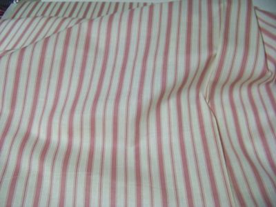 Vintage Pink Pillow Ticking Stripe Concord House Ticking in Time a 1990's New fabric never been washed. 100% cotton printed on one side 45"