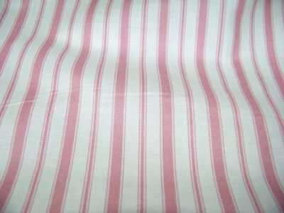 Vintage Pink Pillow Ticking Stripe Concord House Ticking in Time a 1990's New fabric never been washed. 100% cotton printed on one side 45"