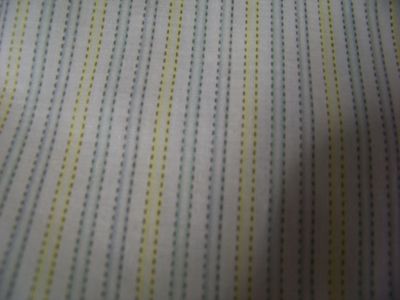 Vintage Nursery print baby boy blue, white, yellow and green Pillow Ticking Stripe 1990's New fabric 100% cotton printed on one side 43"