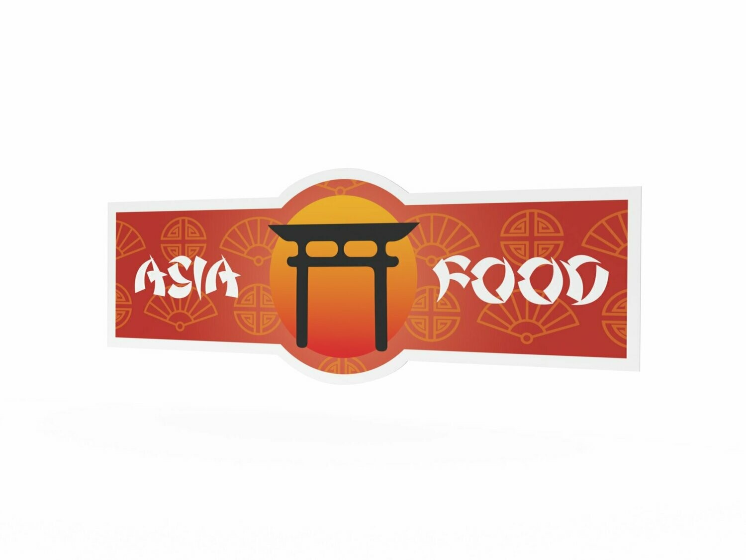 Werbeaufkleber, Asia Food, 1600 x 600 mm