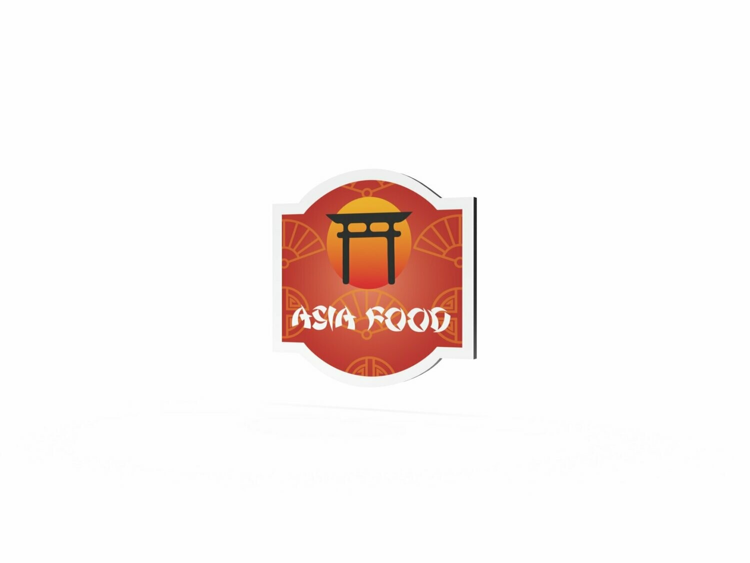 Werbeschild, Asia Food, 600 x 600 mm