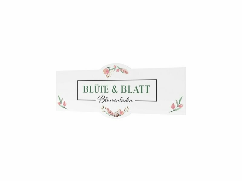 Werbeaufkleber, Blüte & Blatt, 1200 x 475 mm Werbeaufkleber, Blüte & Blatt, 1200 x 475 mm