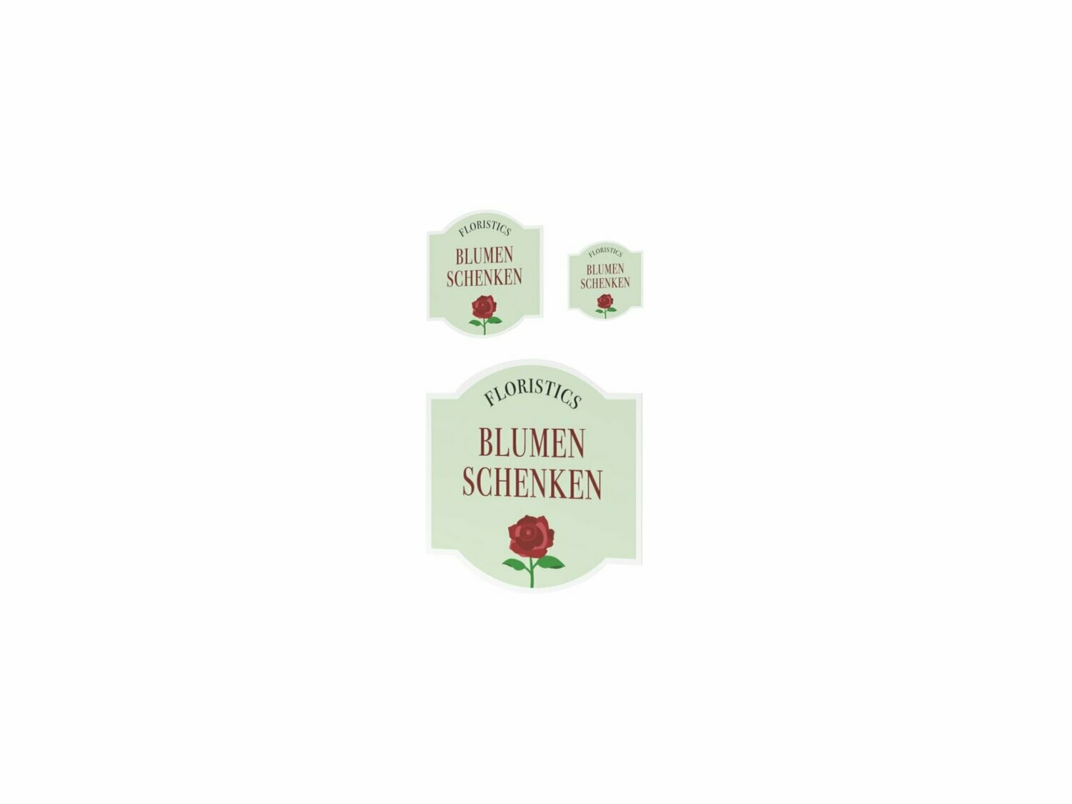 Werbeaufkleber, Blumen Schenken, 3er Set
