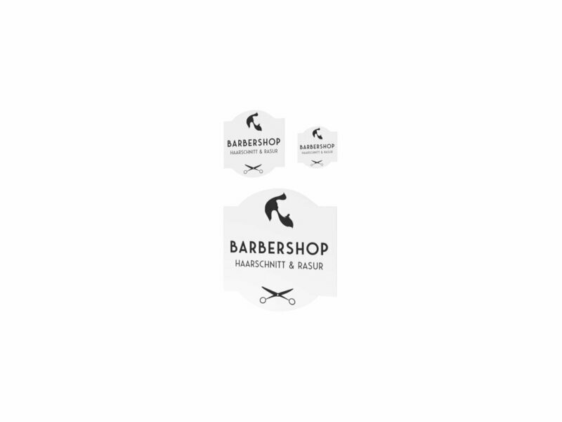 Werbeaufkleber, Barbershop, 3er Set