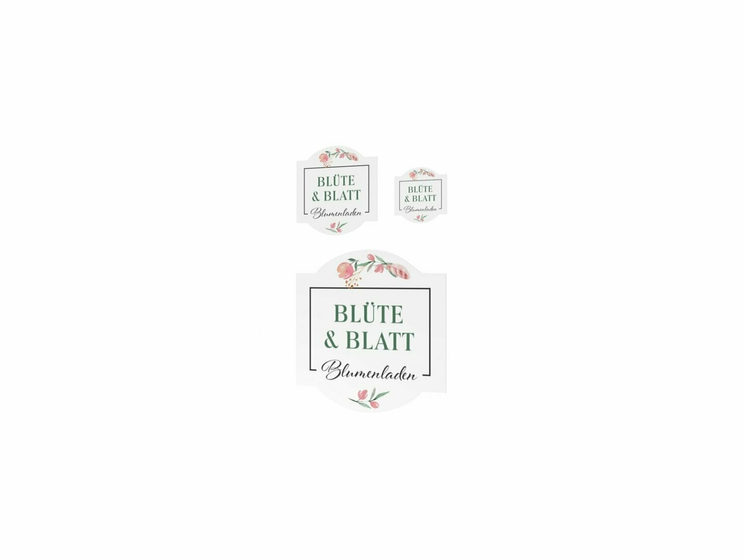 Werbeaufkleber, Blüte & Blatt, 3er Set
