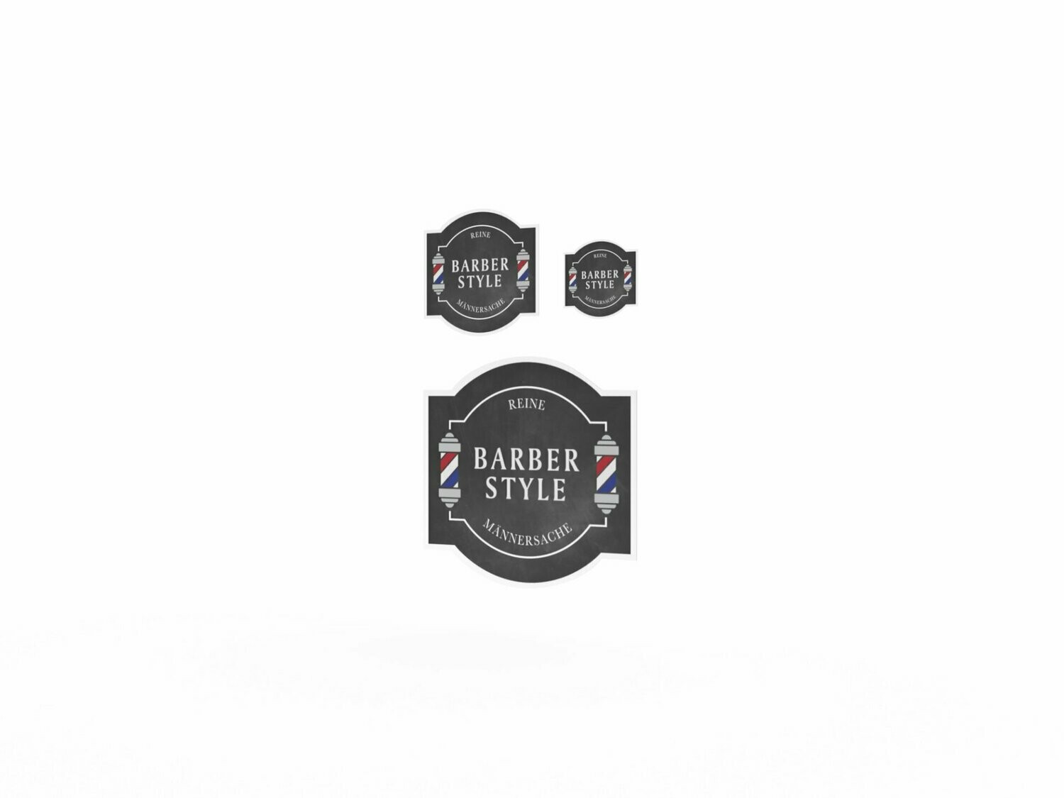 Werbeaufkleber, Barberstyle, 3er Set