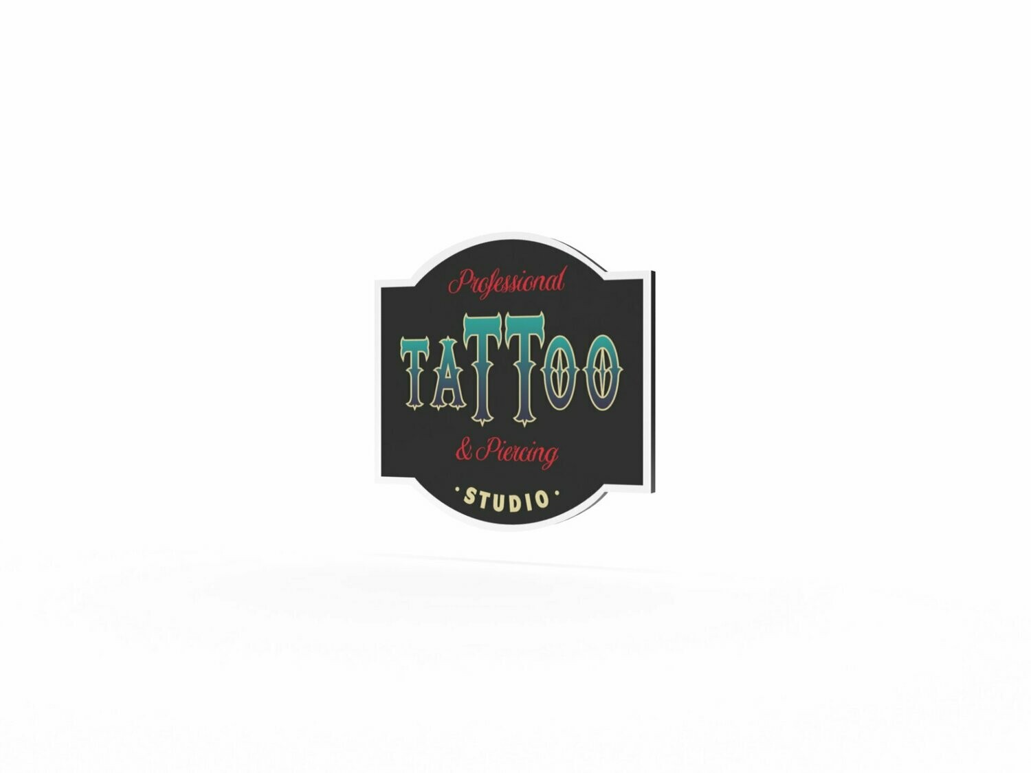 Werbeschild, Tattoo Studio, 600 x 600 mm
