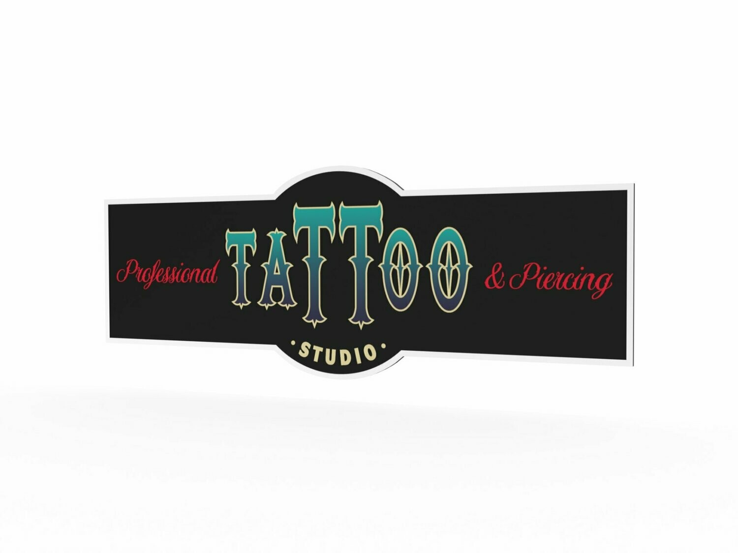 Werbeschild, Tattoo Studio, 1600 x 600 mm