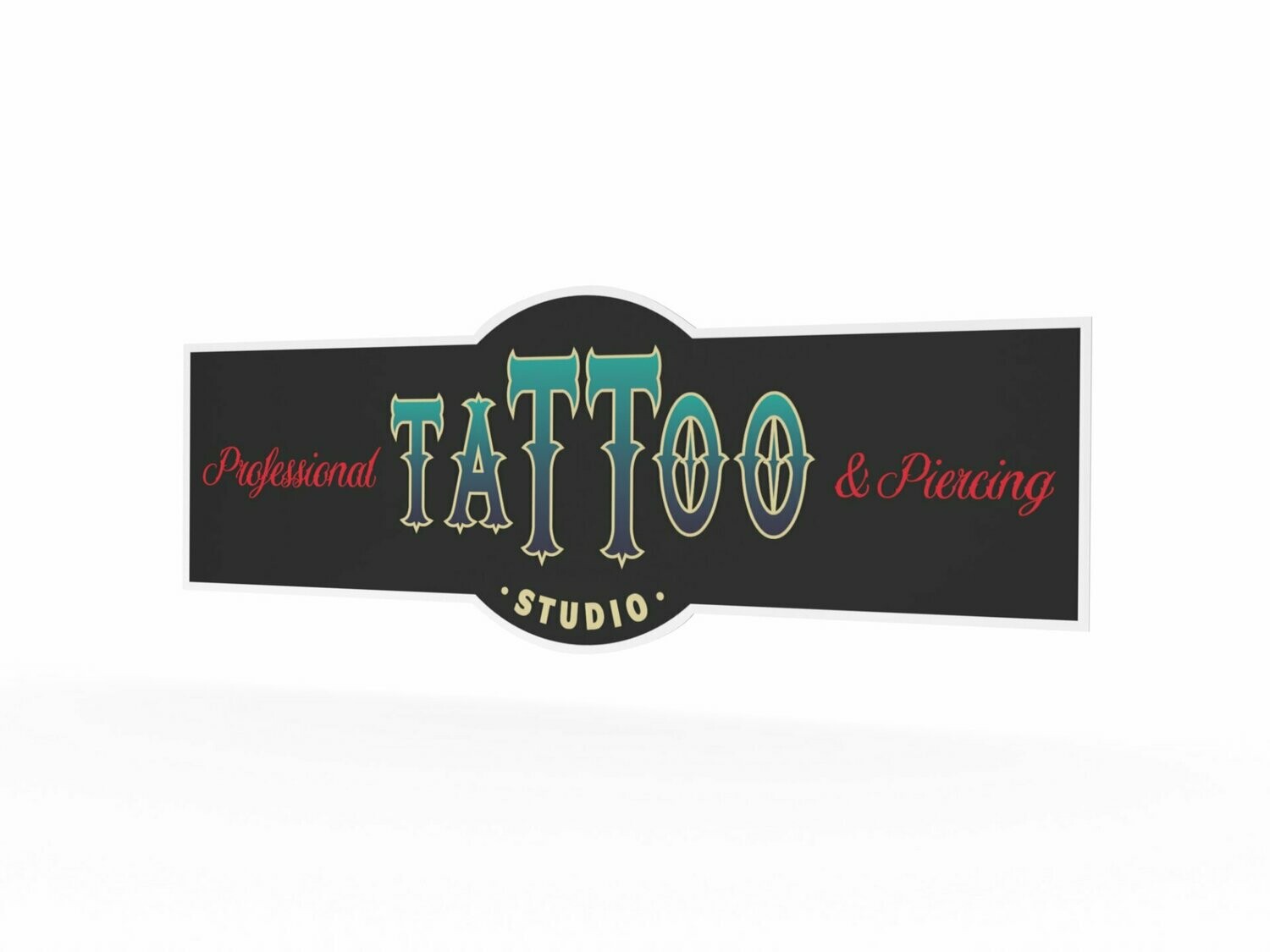 Werbeaufkleber, Tattoo Studio, 1600 x 600 mm