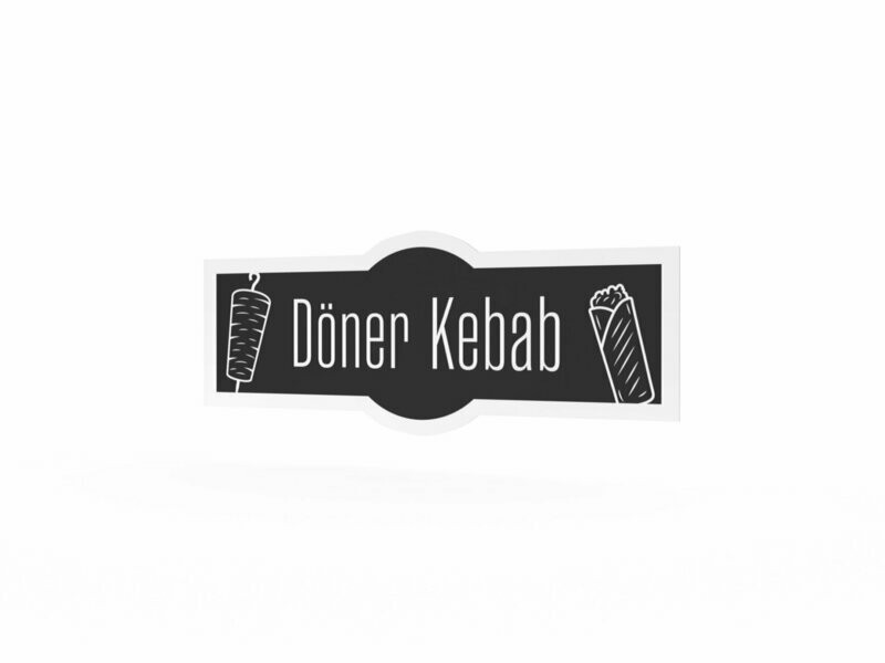 Werbeaufkleber, Döner Kebab, 1200 x 475 mm Werbeaufkleber, Döner Kebab, 1200 x 475 mm