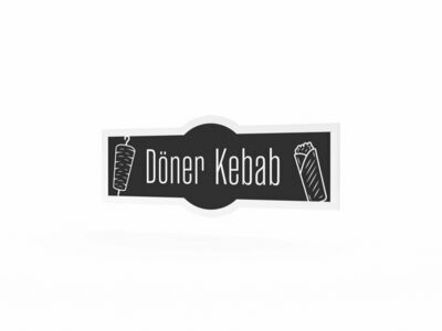 Werbeaufkleber, Döner Kebab, 1200 x 475 mm Werbeaufkleber, Döner Kebab, 1200 x 475 mm