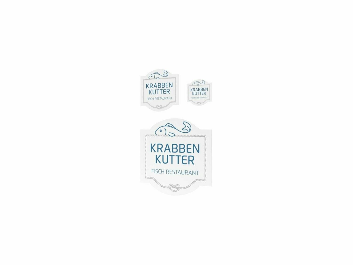 Werbeaufkleber, Krabbenkutter, 3er Set