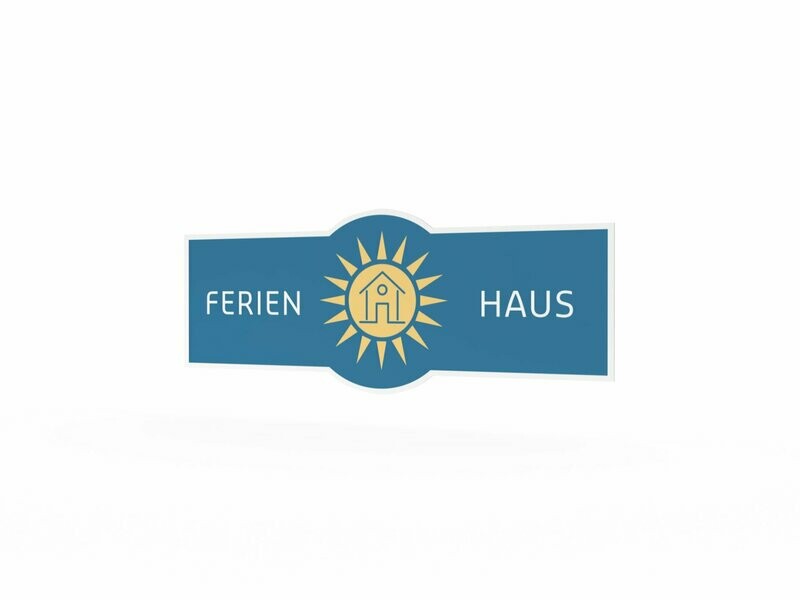 Werbeaufkleber, Ferienhaus, 1200 x 475 mm Werbeaufkleber, Ferienhaus, 1200 x 475 mm